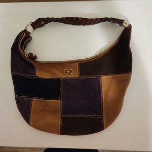 Michael Kora patchwork suede  shoulder bag